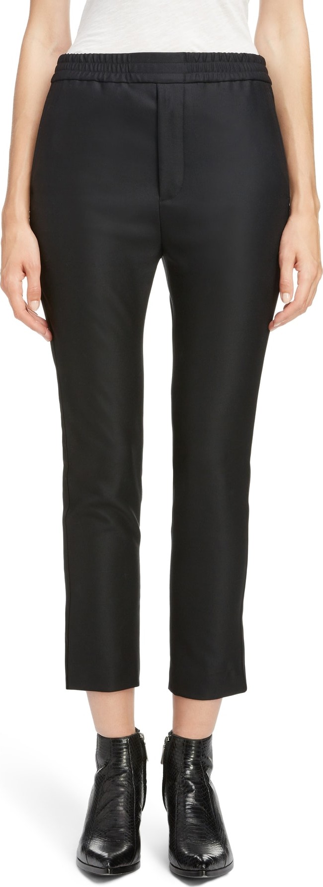 Saint Laurent Wool & Mohair Tuxedo Stripe Track Pants