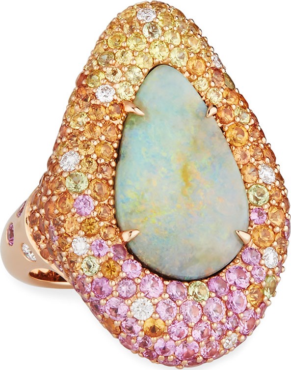 Margot McKinney 18k Rose Gold Opal & Multi-Stone Ring