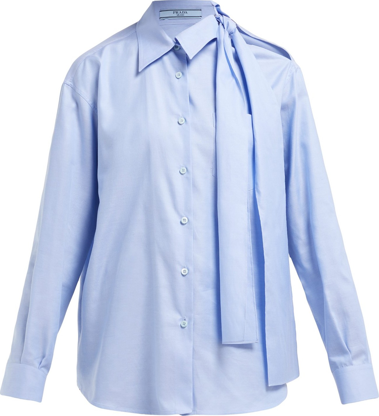 Prada Cut-out cotton-poplin shirt