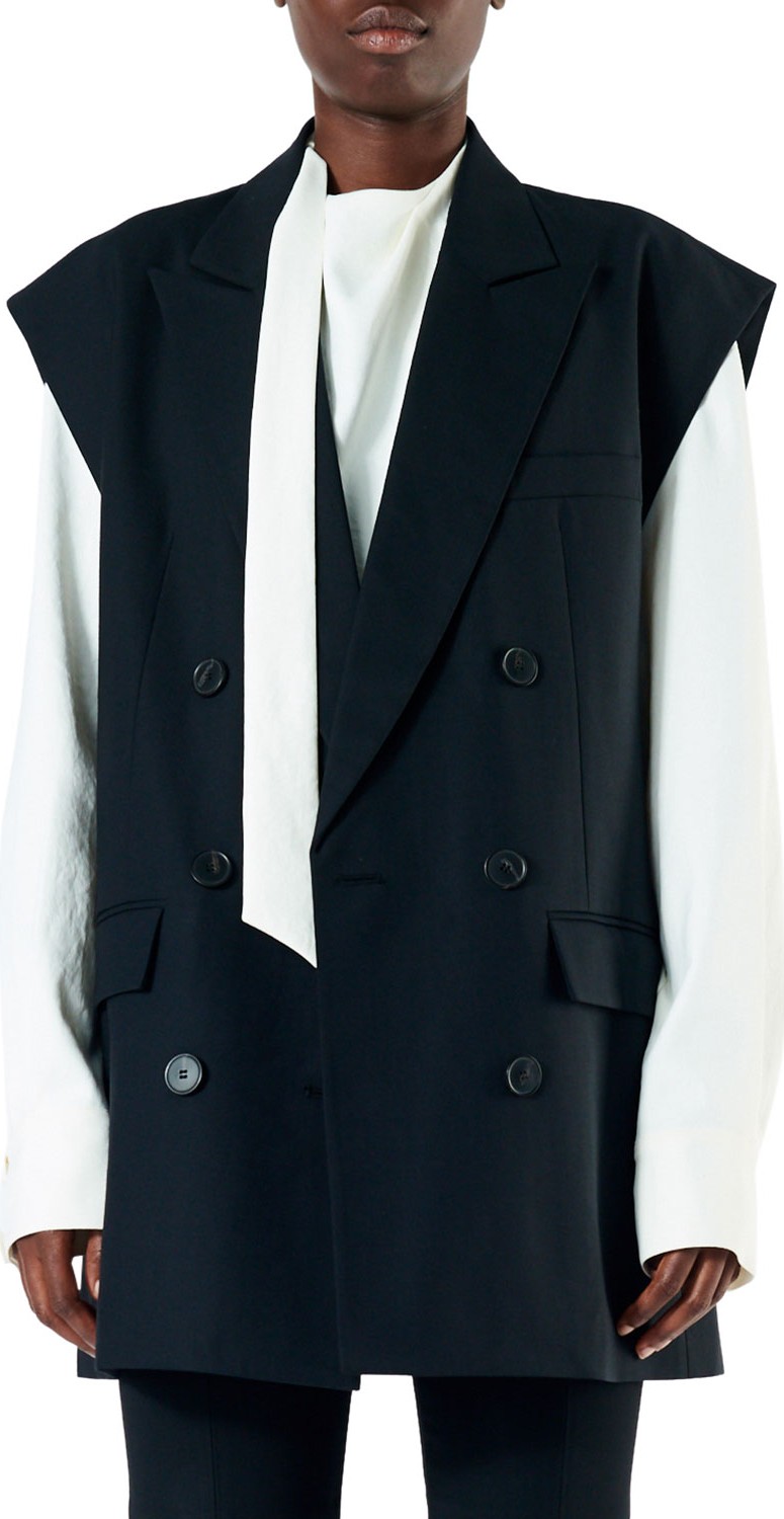 Tibi Tropical Wool Double-Breasted Vest