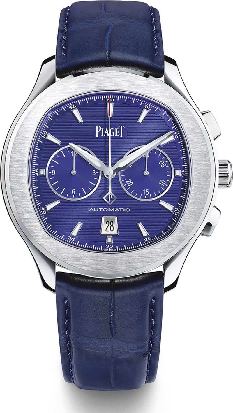 Piaget Polo S 42mm Chronograph Watch w/ Alligator Strap