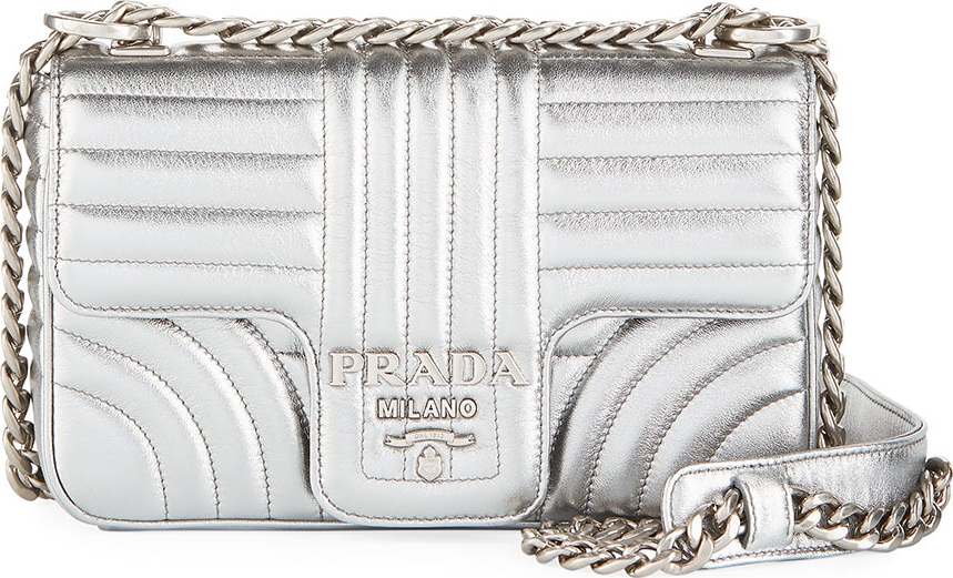 Prada Small Diagramme Shoulder Bag w/ Chain Strap