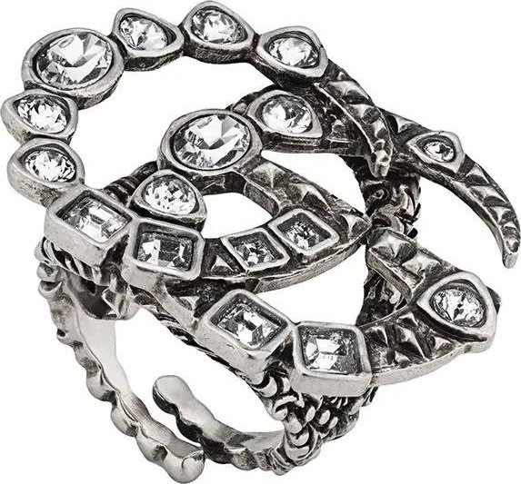 Gucci Crystal Double G ring