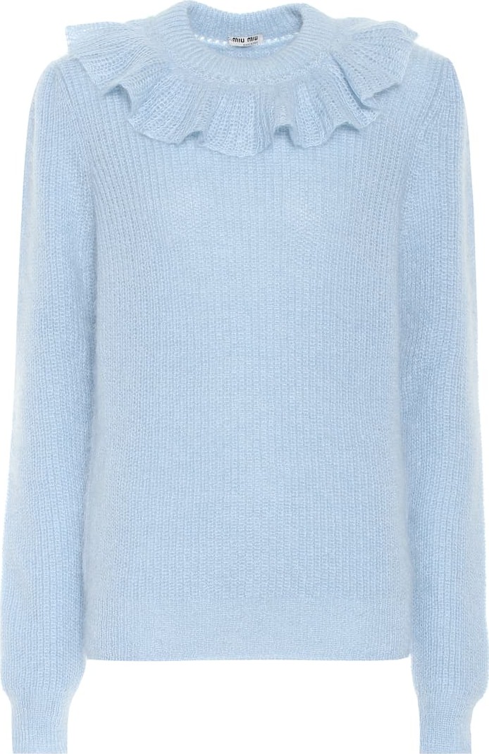 Miu Miu Ruffled mohair-blend sweater