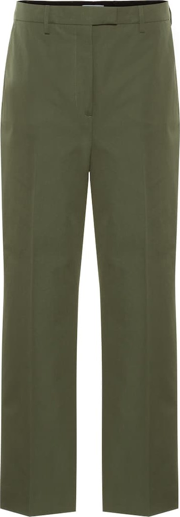 Prada High-rise cotton straight pants
