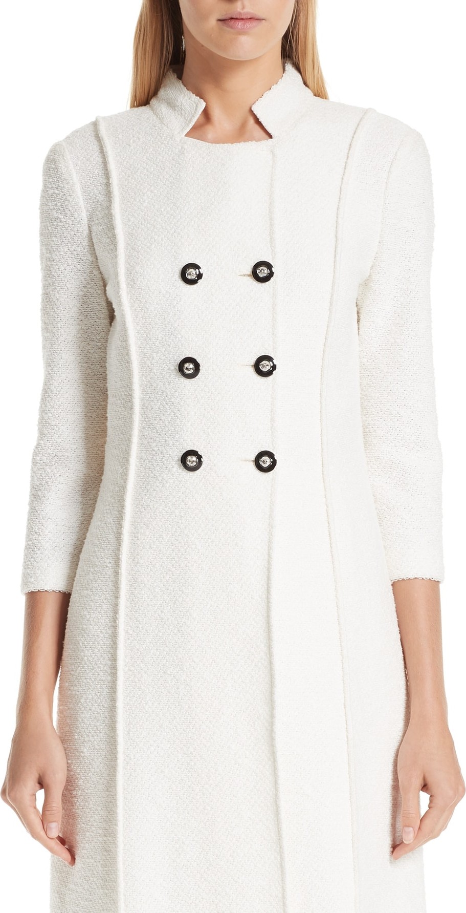 St. John Belle du Jour Double Breasted Knit Topper