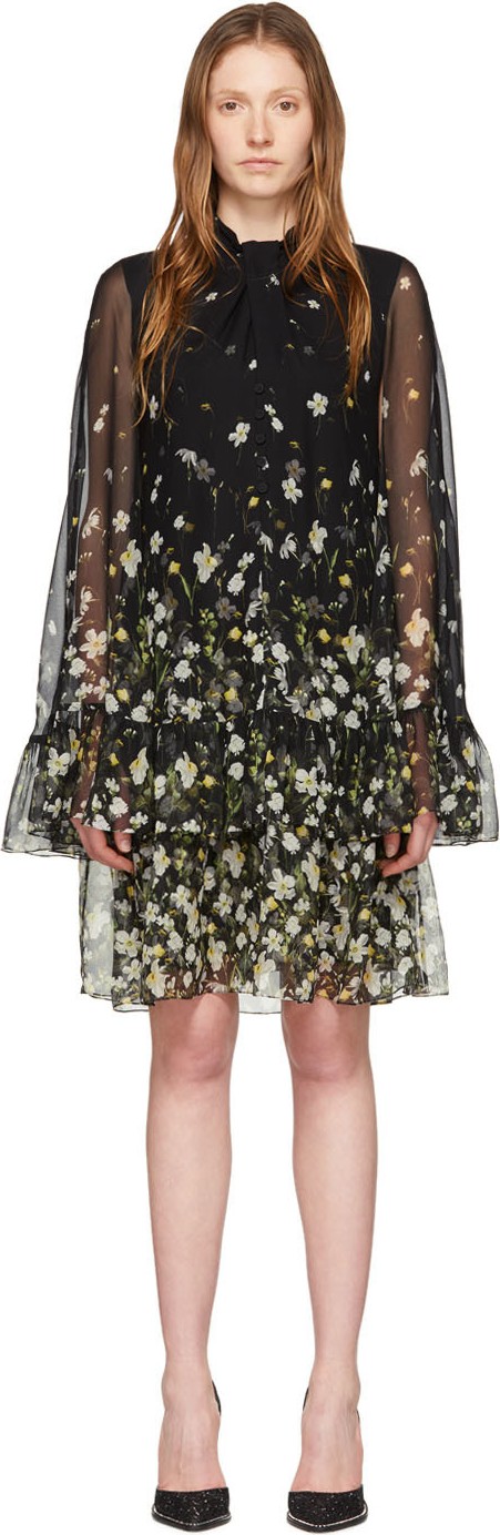 Erdem Black Silk Concetta Dress