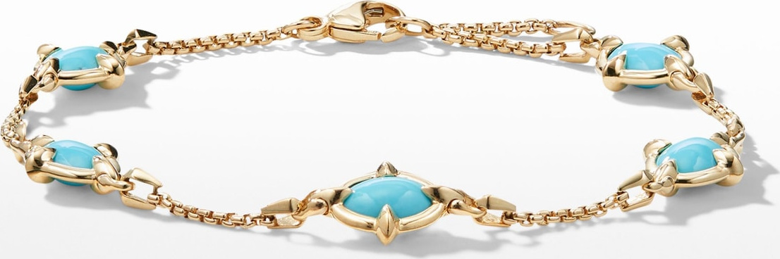 David Yurman Chatelaine<sup>® Chain Bracelet in 18K Gold with Turquoise