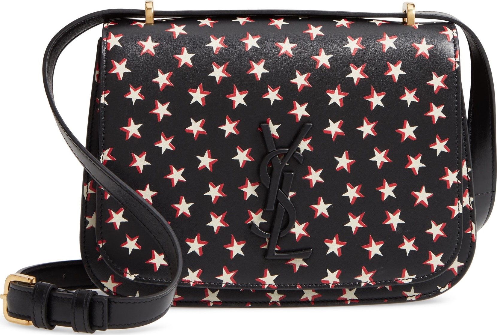 Saint Laurent Small Spontini Star Print Leather Crossbody Bag
