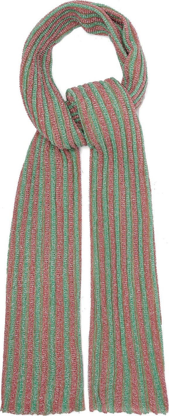 Missoni Metallic striped crochet-knit shawl