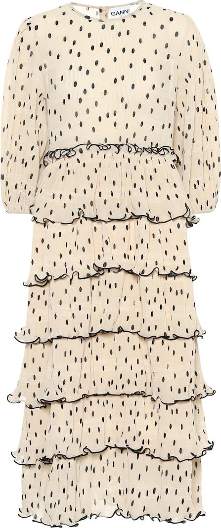 Ganni Dotted georgette dress