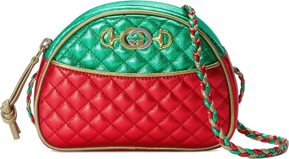 Gucci red and green Laminated leather mini bag