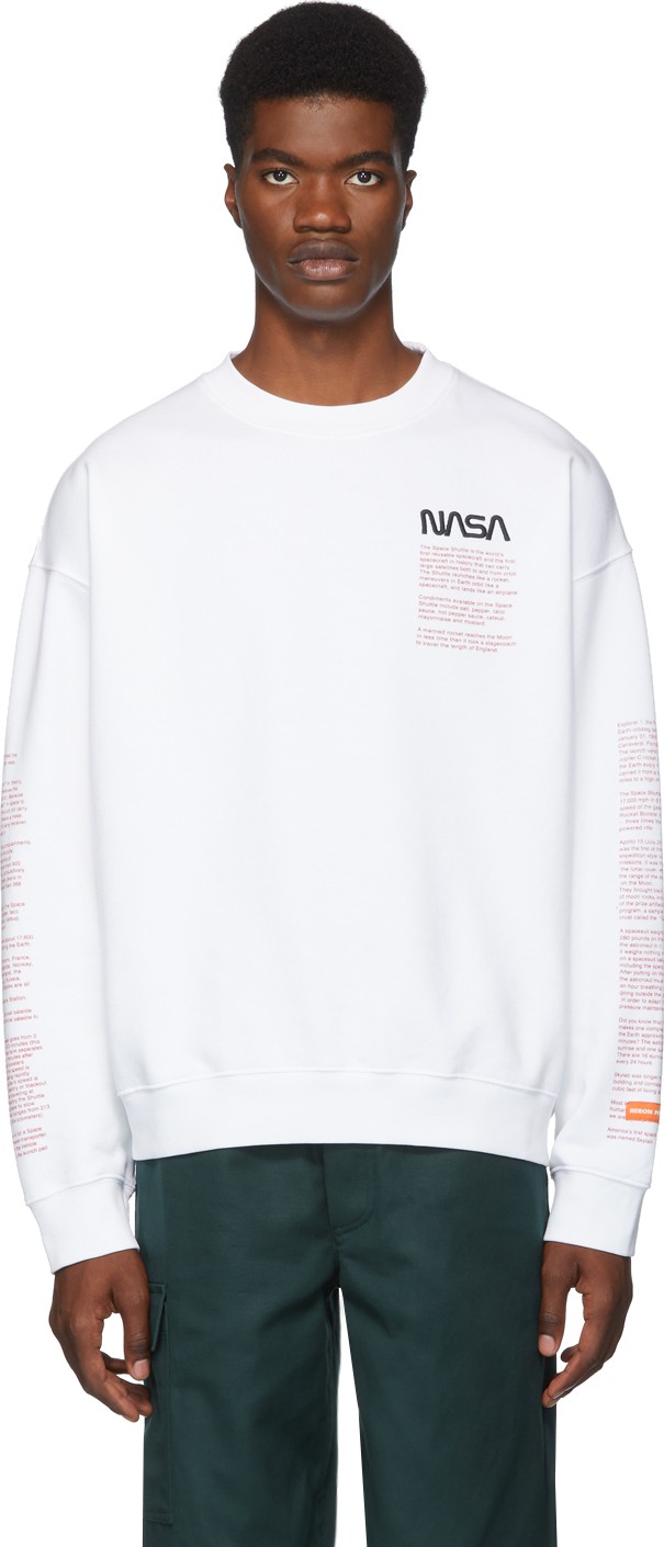 Heron Preston White Facts Sweatshirt