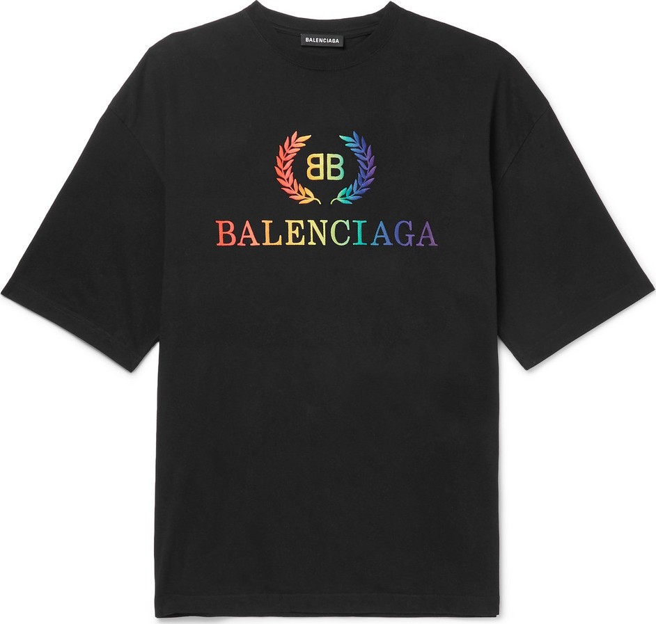 Balenciaga Logo-Embroidered Cotton-Jersey T-Shirt