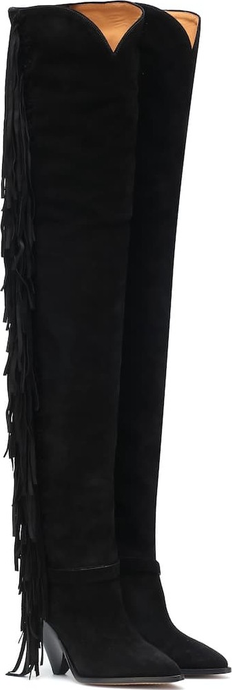 Isabel Marant Lafstee suede over-the-knee boots