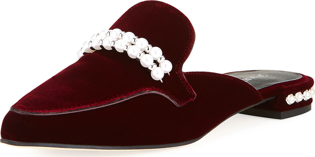 Stuart Weitzman Guamule Velvet Loafer Mule
