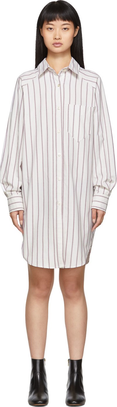 Isabel Marant Etoile Burgundy & White Sanders Dress