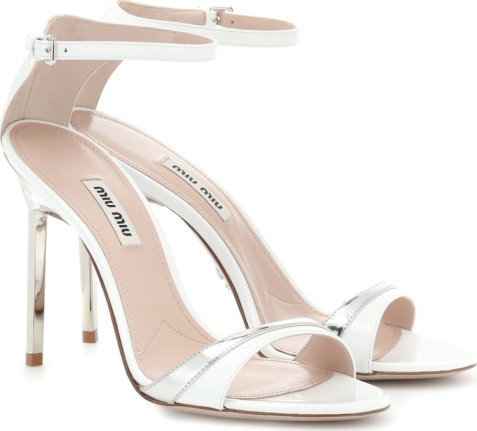 Miu Miu Metallic and patent leather sandals