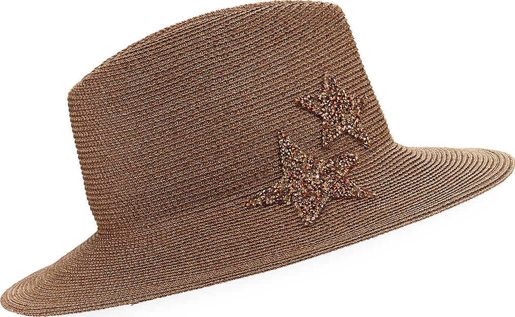 Marzi Star Embellished Woven Panama Hat