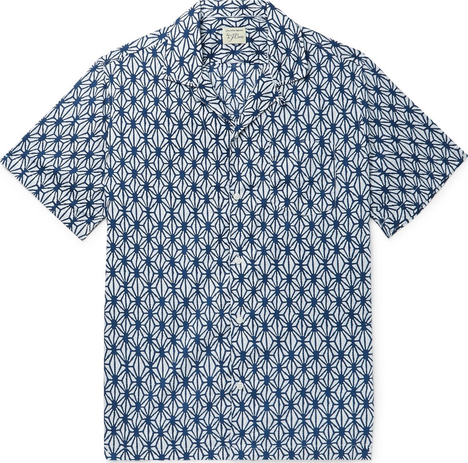 J.Crew Camp-Collar Printed Cotton Shirt
