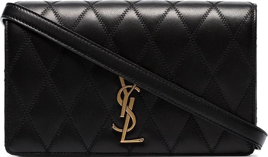 Saint Laurent black Angie quilted leather shoulder bag