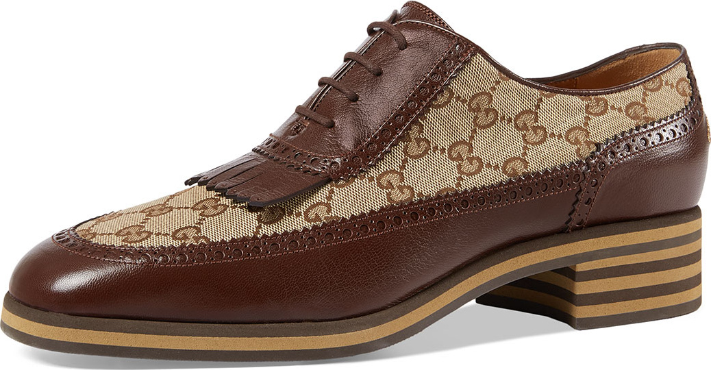 Gucci Thomson GG Supreme Lace-Up Brogue Shoe