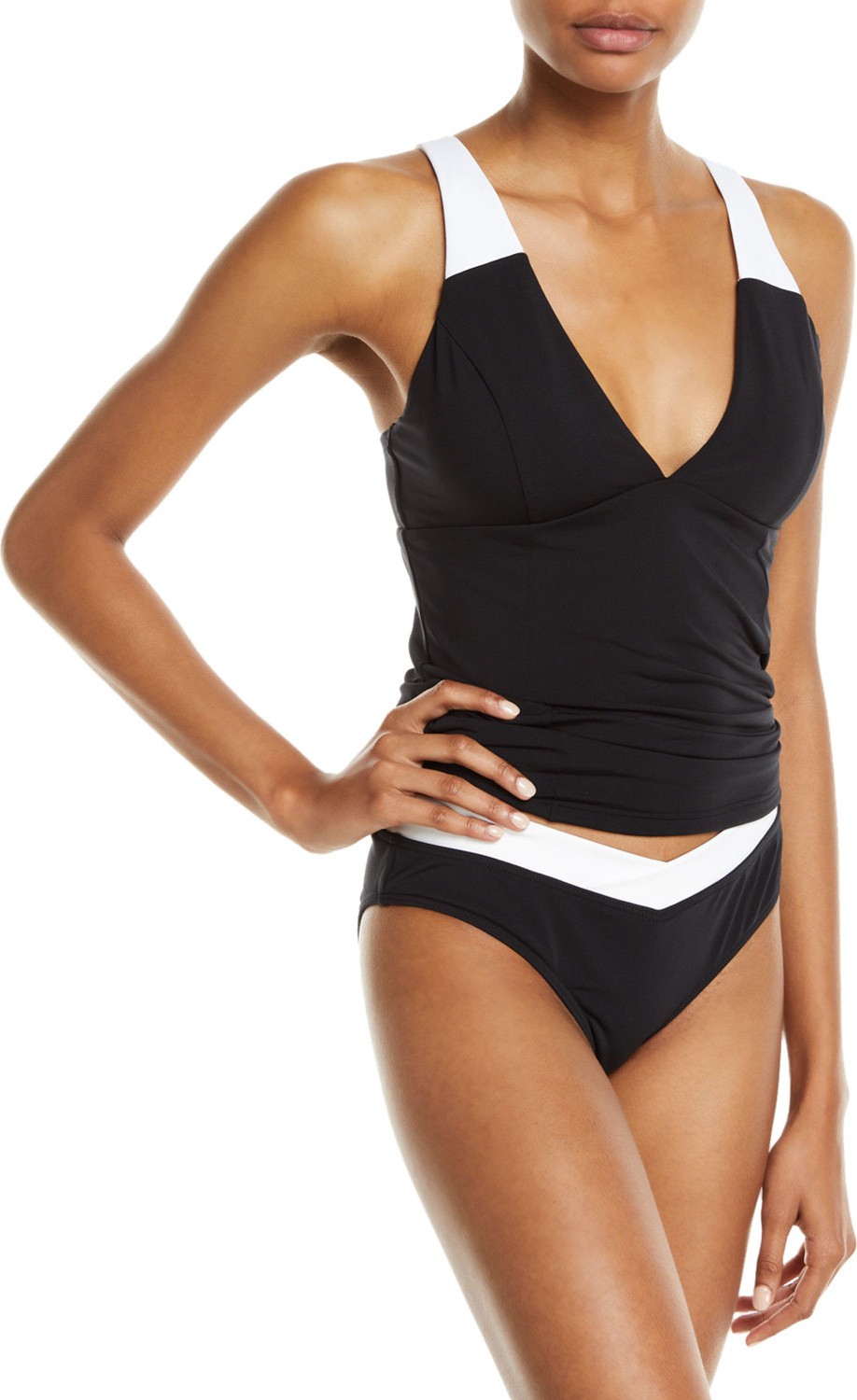 JETS by Jessika Allen Classique Banded Hipster Bikini Swim Bottoms