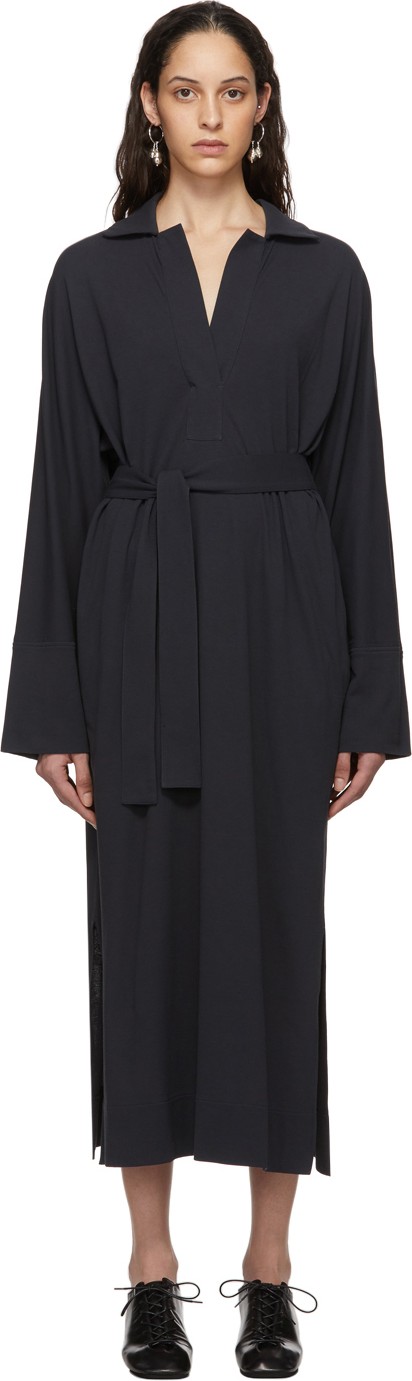 Lemaire Black Polo Shirt Dress