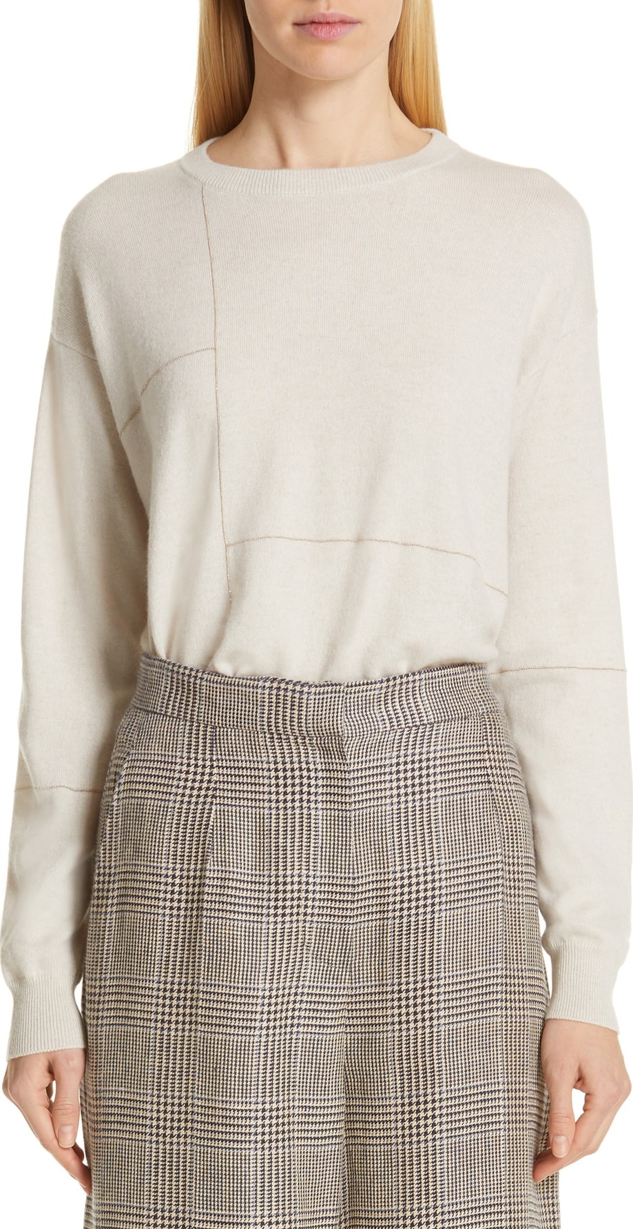Brunello Cucinelli Monili Patchwork Cashmere Sweater