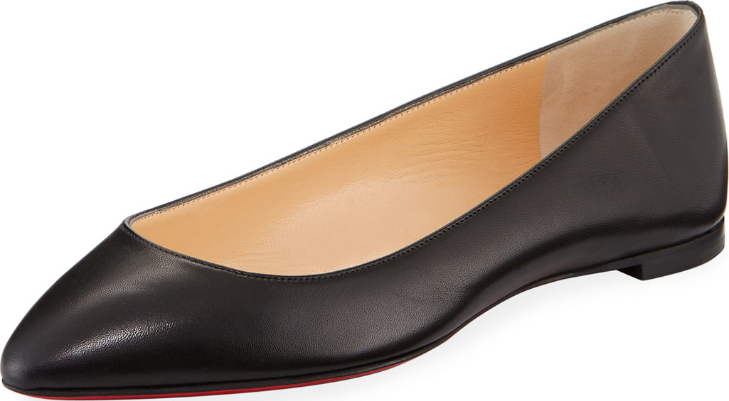 Christian Louboutin Eloise Napa Leather Red Sole Flat
