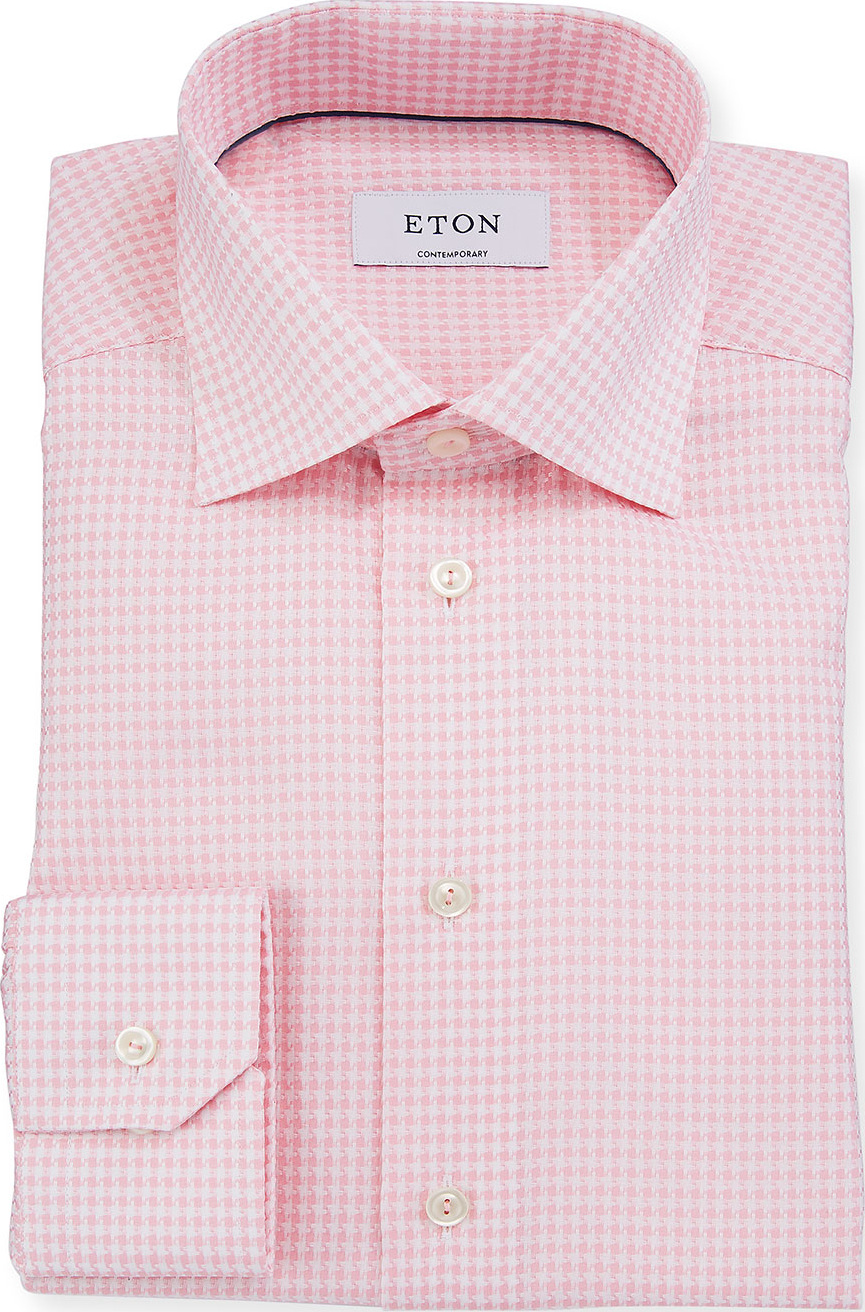 Eton Contemporary-Fit Houndstooth Dress Shirt