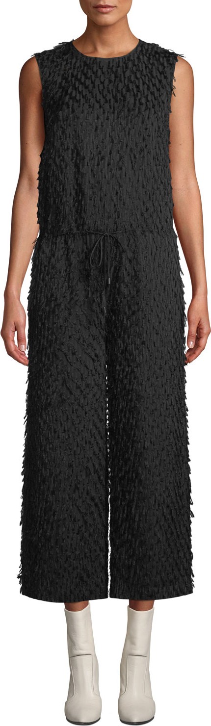 Christian Wijnants Oani Shaggy Fringe Straight-Leg Jumpsuit