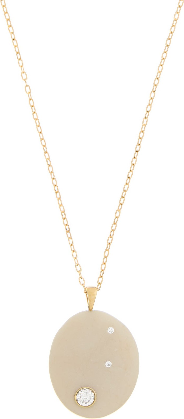 Cvc Stones Smooth diamond & 18kt gold pebble necklace