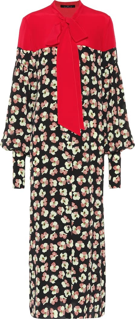 Rokh Floral-printed silk dress