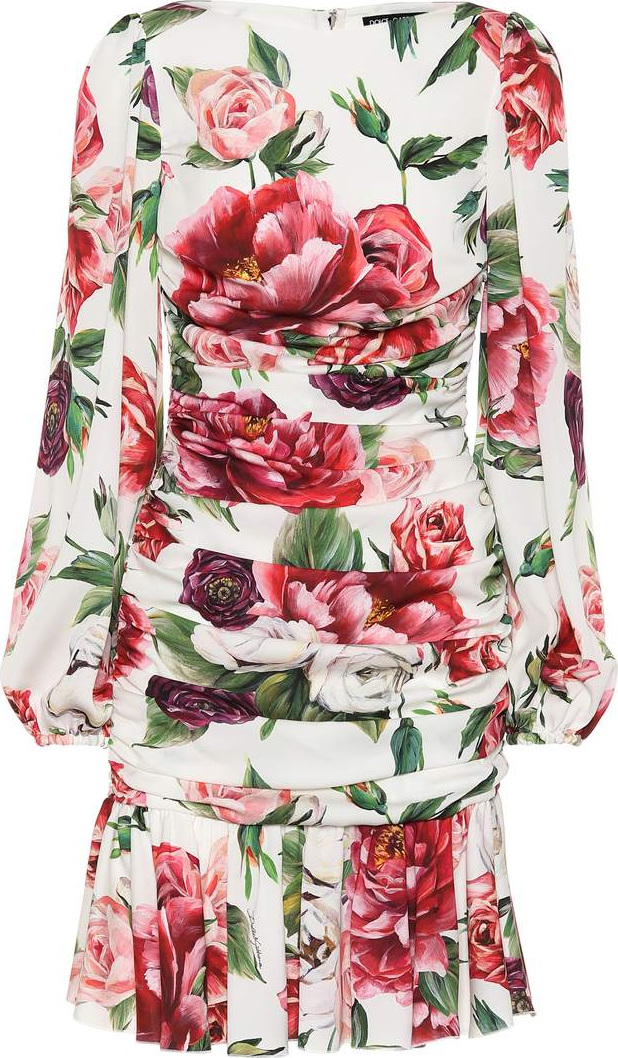 Dolce & Gabbana Floral-printed stretch-silk dress