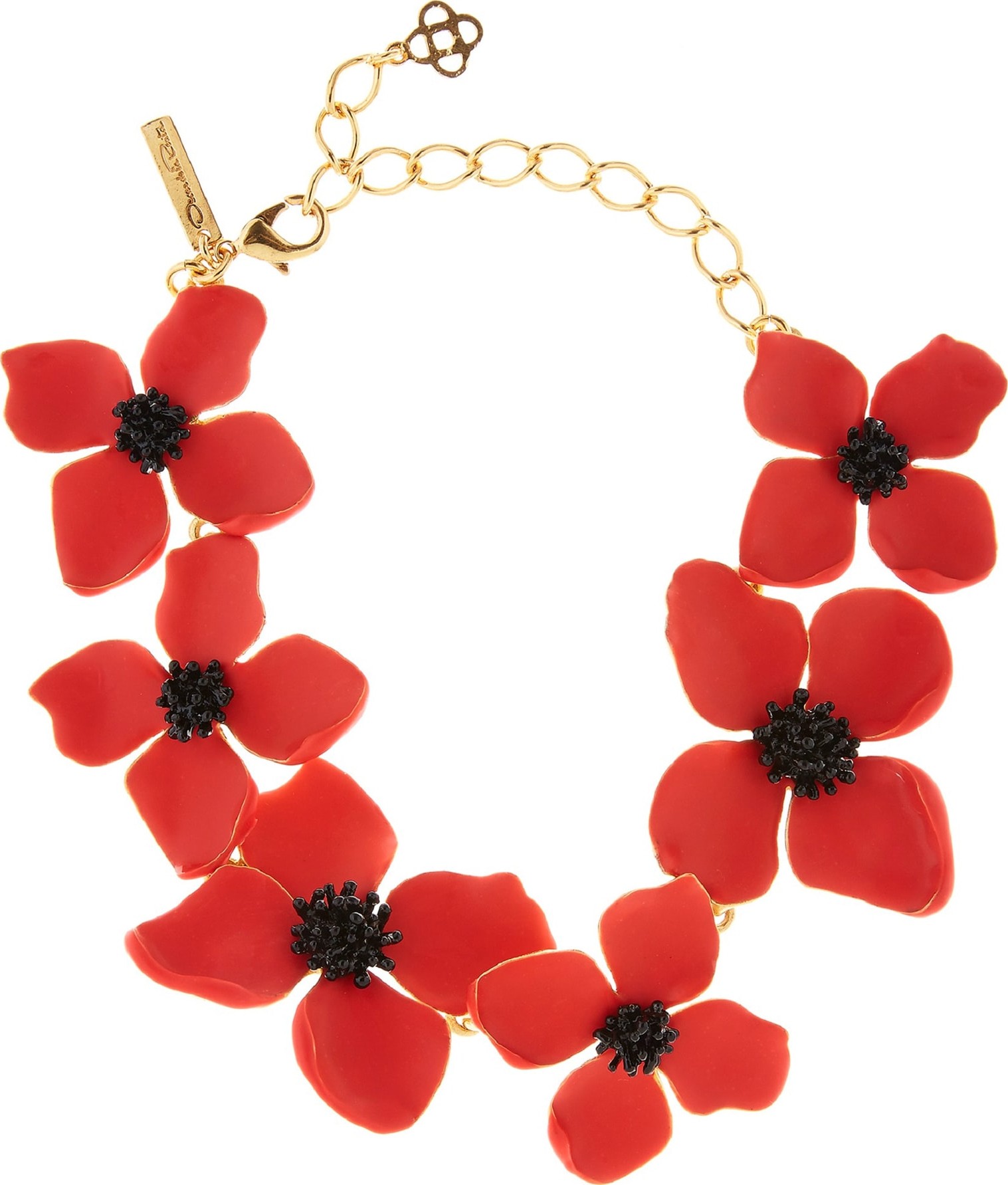 Oscar De La Renta Painted Flower Collar Necklace