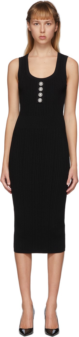 Balmain Black Rib Knit Dress