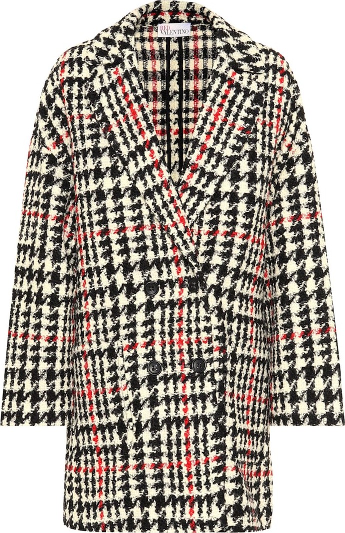 RED Valentino Houndstooth wool-blend coat