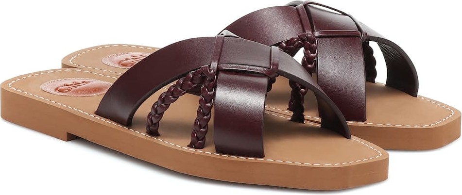 Chloe Woody leather sandals