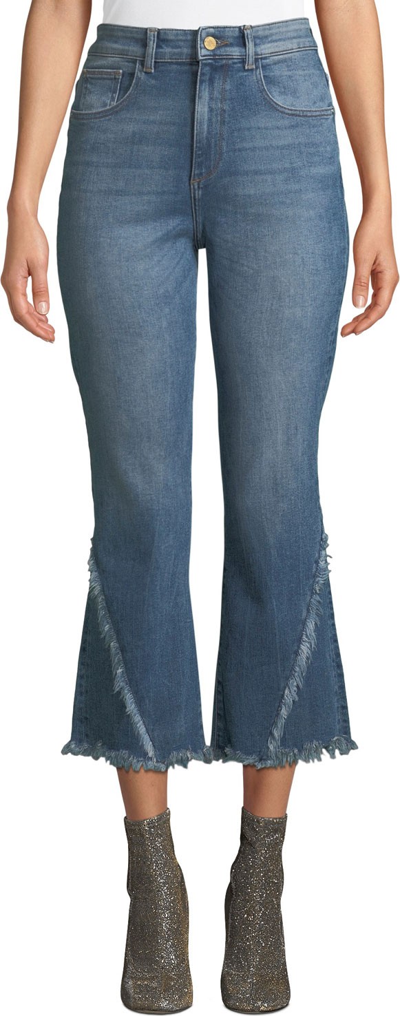 DL1961 Wallace High-Rise Vintage Crop Flare Jeans