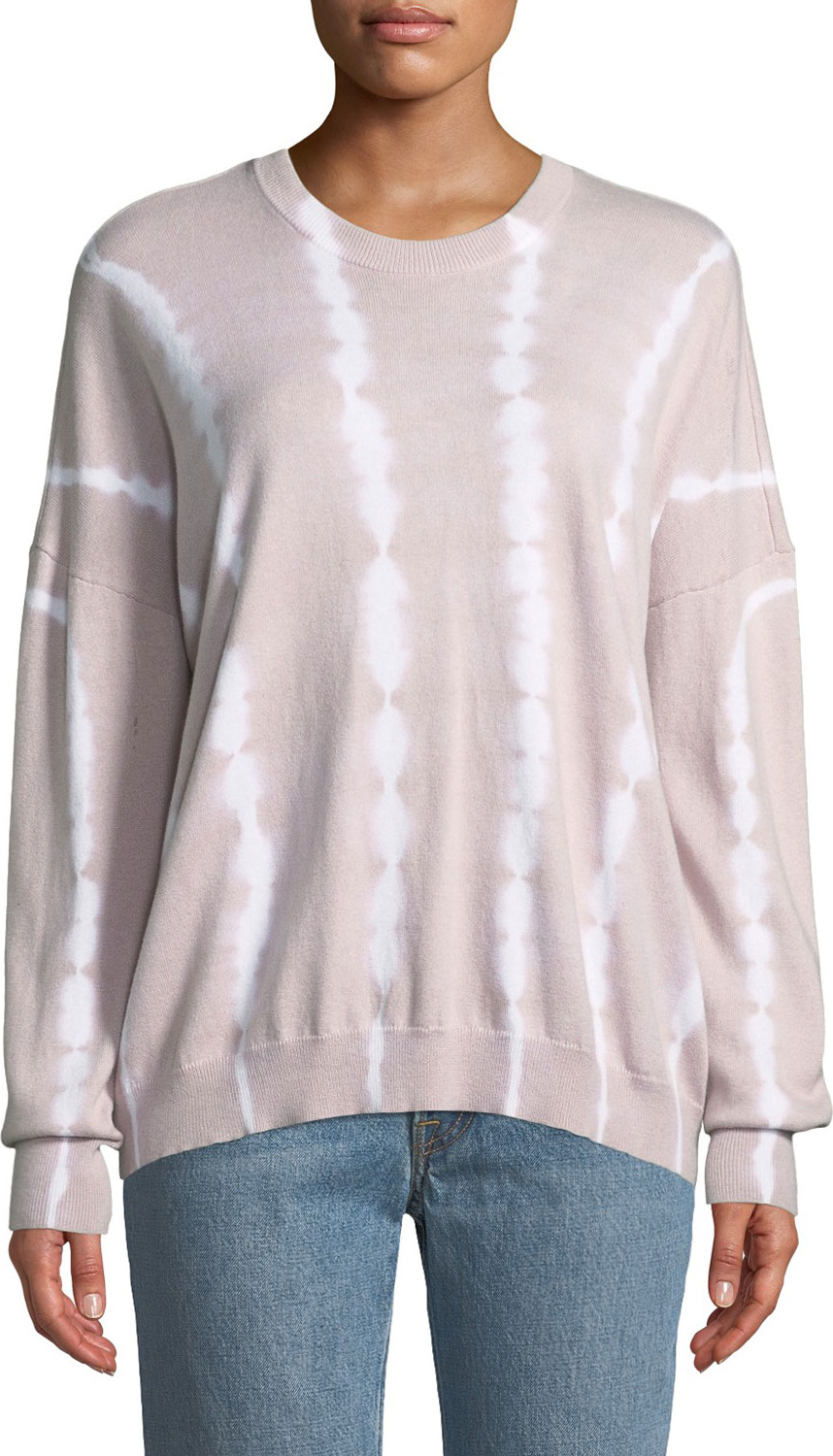 ATM Anthony Thomas Melillo Tie-Dye Cotton-Cashmere Crewneck Sweater