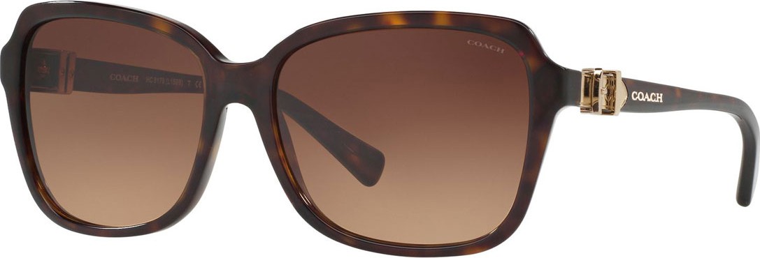 COACH Square Acetate Sunglasses w/ 3D Buckle Temples