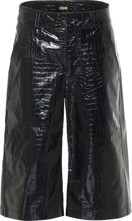 DODO BAR OR Croc-effect leather Bermuda shorts