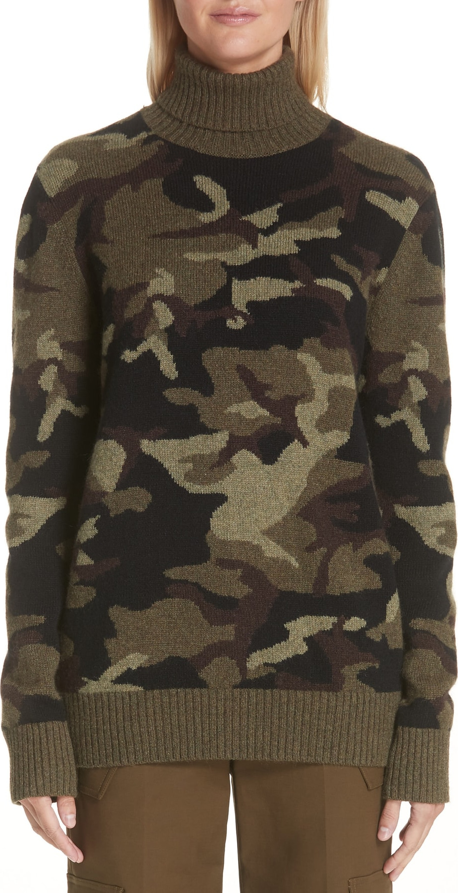 Michael Kors Camouflage Cashmere Turtleneck Sweater