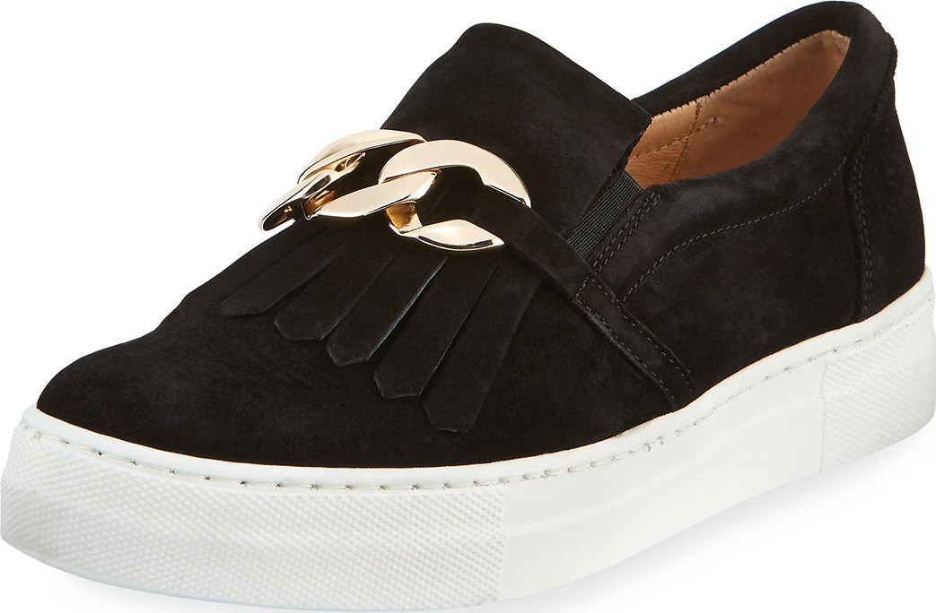 Sesto Meucci Calyce Novel Kiltie Sneakers, Black