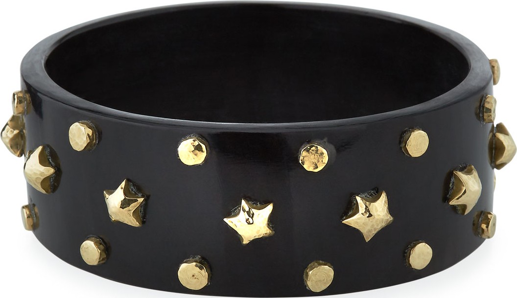 Ashley Pittman Akili Studded Bangle in Dark Horn