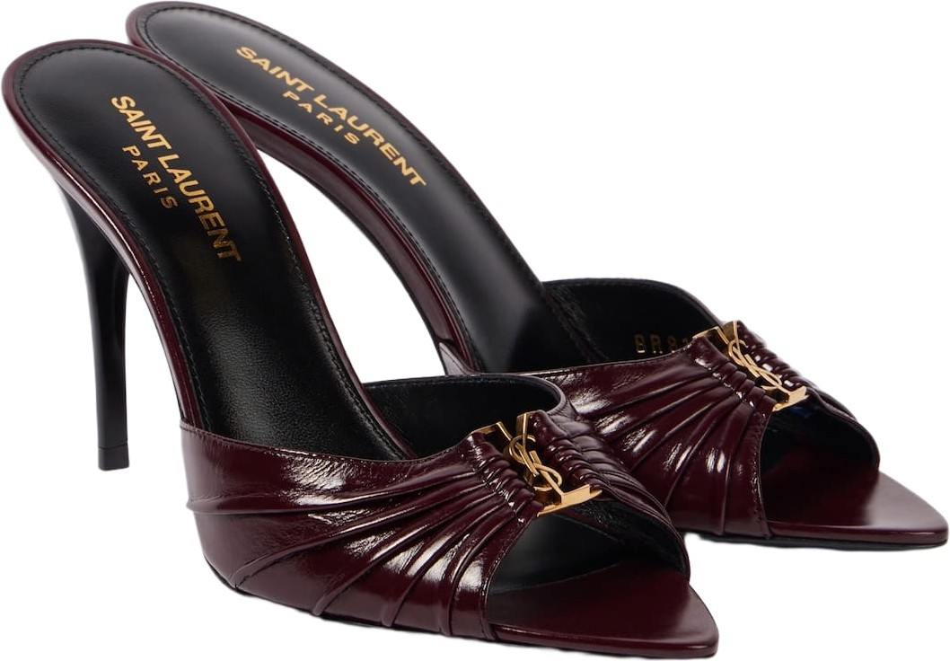 Saint Laurent - Babylone Cassandre leather mules Saint Laurent - Babylone Cassandre leather mules