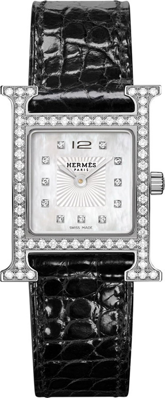 HERMÈS Heure H Diamond, Stainless Steel & Alligator Strap