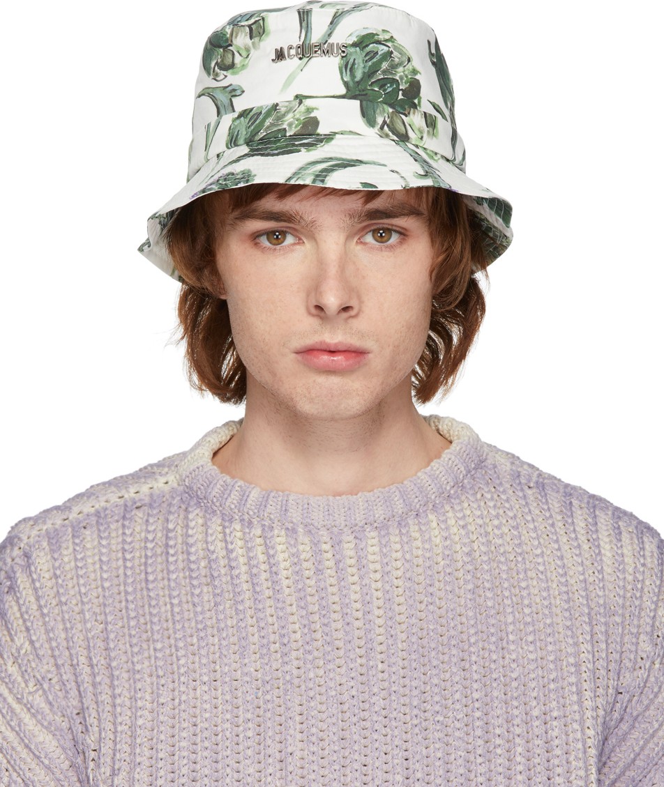 Jacquemus White Floral 'Le Bob Gadjo' Bucket Hat