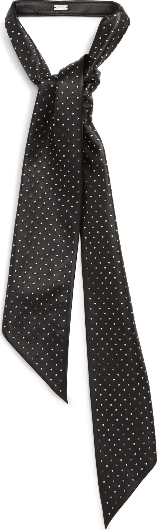 Saint Laurent Micro Stud Leather Skinny Scarf